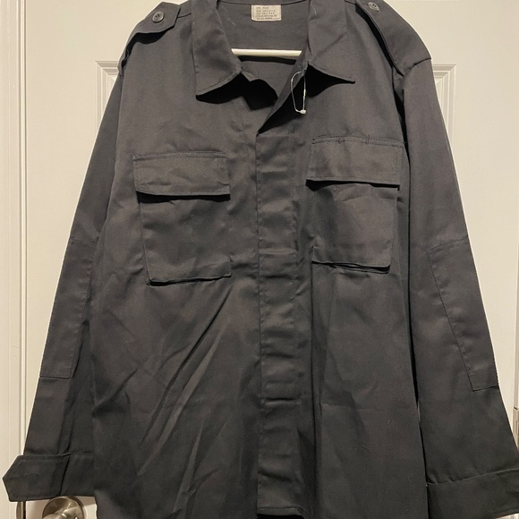 Camo Distributors Tactical button down long sleeve shirt black mens size Large - Picture 3 of 8